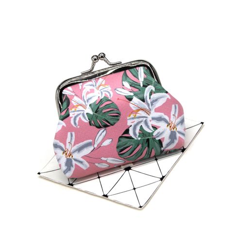 Women's Flower Pu Leather Buckle Coin Purses
