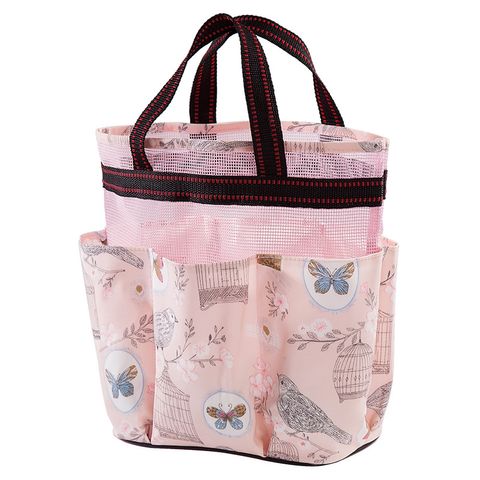 Women's All Seasons Water-repellent Cloth Flower Elegant Classic Style Square Zipper Cosmetic Bag Wash Bag