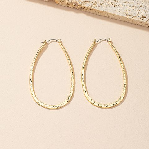 1 Pair Fashion Geometric Plating Alloy Hoop Earrings