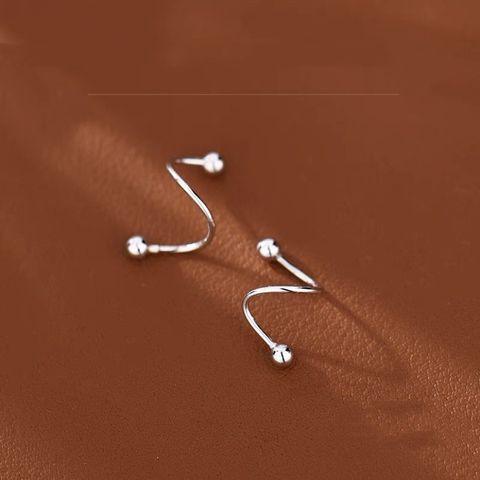 Simple Style Star Heart Shape Sterling Silver Earrings 1 Pair
