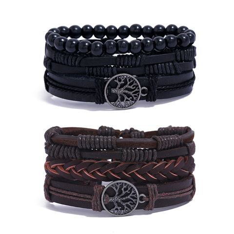 Fashion Round Leather Other Unisex Bracelets