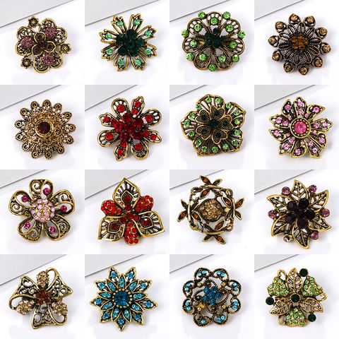 Lady Flower Alloy Flowers Artificial Rhinestones Women's Brooches