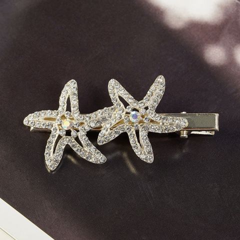 Fashion Starfish Flower Bow Knot Alloy Plating Inlay Rhinestones Hair Clip 1 Piece