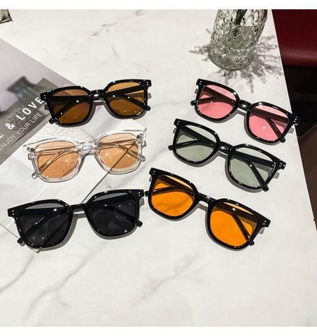 Fashion Solid Color Ac Square Full Frame Women's Sunglasses