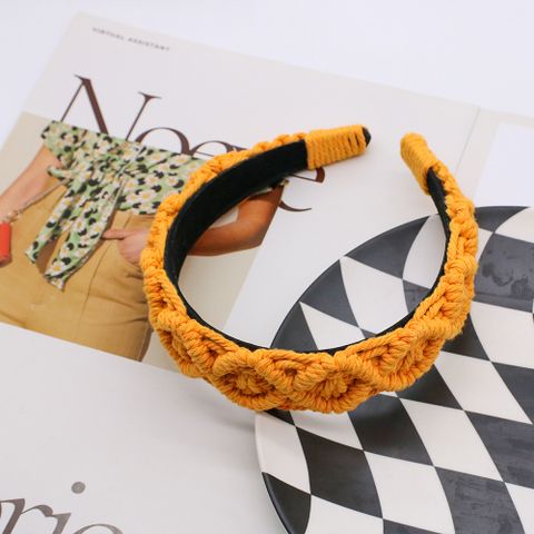 Vintage Style Solid Color Plastic Cotton Rope Knitting Hair Band