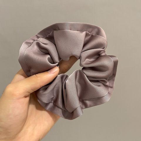 Retro Solid Color Satin Handmade Hair Tie 1 Piece