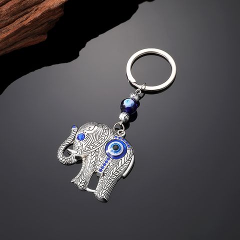 Fashion Dolphin Eye Elephant Alloy Resin Inlay Rhinestones Keychain 1 Piece