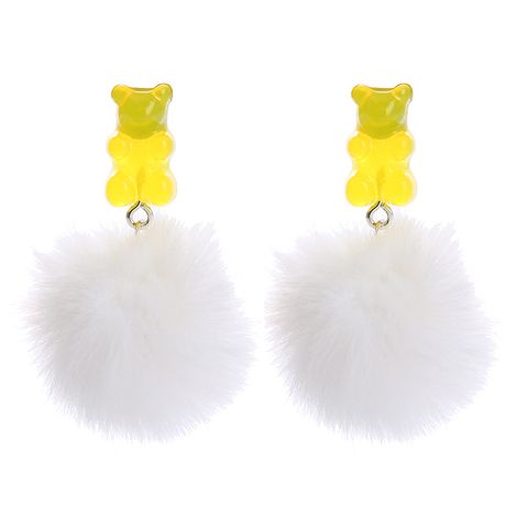 Fashion Bear Resin Epoxy Women's Earrings 1 Pair