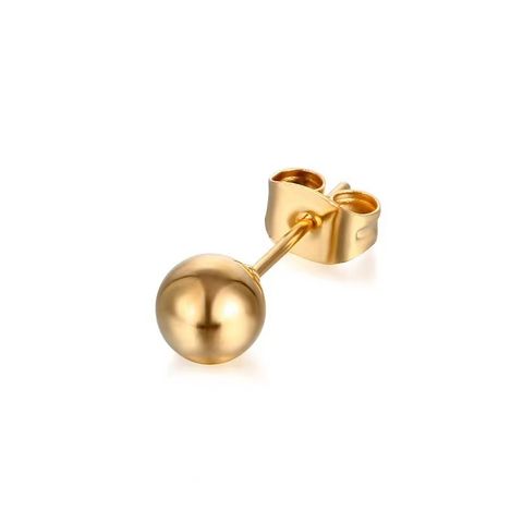 1 Pair Simple Style Solid Color Plating 201 Stainless Steel 18K Gold Plated Ear Studs