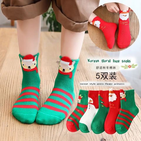 Kid's Fashion Snowflake Cotton Jacquard Ankle Socks 1 Set