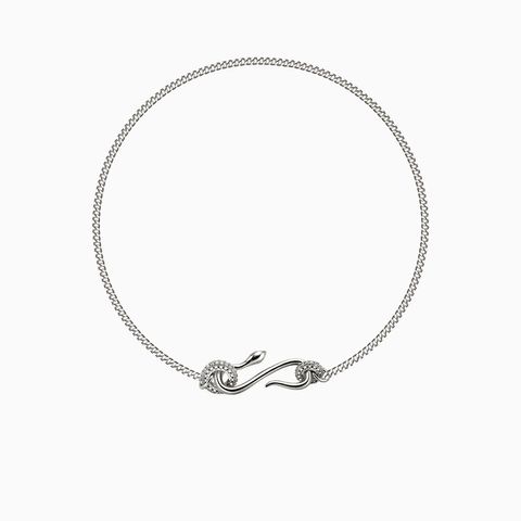 Fashion Snake Copper Inlay Artificial Diamond Necklace 1 Piece