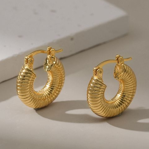 Fashion Solid Color Copper Plating Earrings 1 Pair