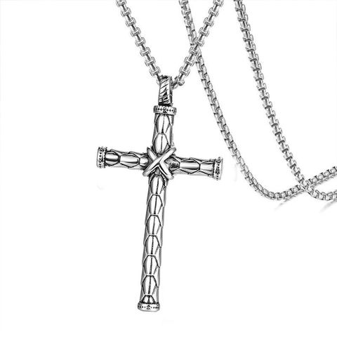 Fashion Cross Stainless Steel Alloy Stoving Varnish Unisex Pendant Necklace 1 Piece