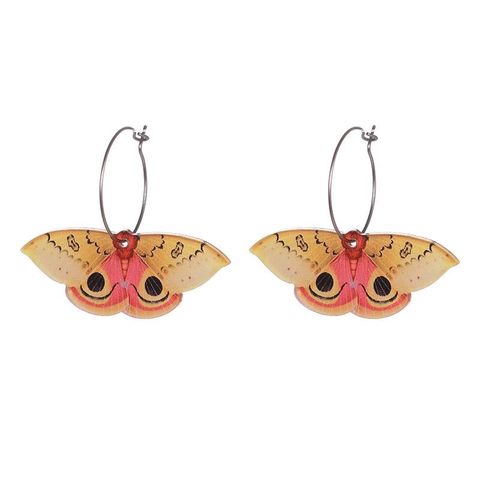 Simple Style Butterfly Arylic Plating Women's Hoop Earrings 1 Pair