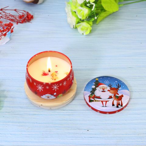 Christmas Fashion Santa Claus Contrasting Colors Flower Wax Metal