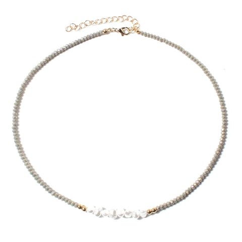 Elegant Irregular Imitation Pearl Glass Beaded Women's Necklace 1 Piece