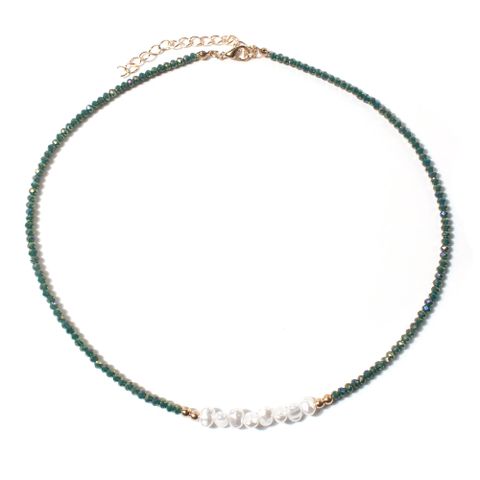 Elegant Irregular Imitation Pearl Glass Beaded Women's Necklace 1 Piece