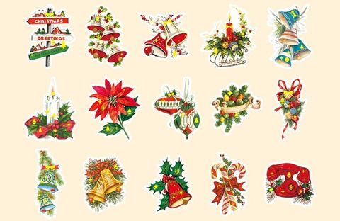 Pegatinas Decorativas De Noche De Fiesta De Navidad De Dibujos Animados Lindo 30 Piezas
