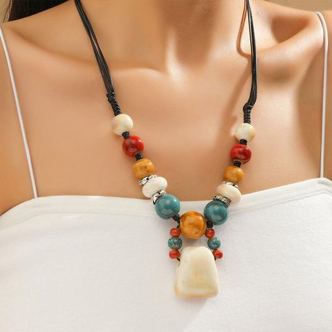 Ethnic Style Colorful Ceramics Stoving Varnish Women's Necklace 1 Piece