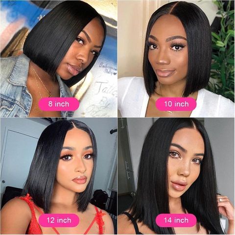 Women's Fashion Street High Temperature Wire Centre Parting Short Straight Hair Wigs