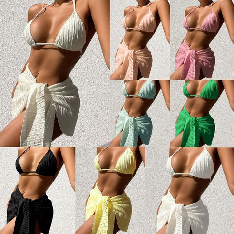 Women's Sexy Solid Color 3 Piece Set Bikinis