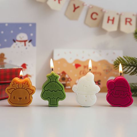 Cute Christmas Tree Santa Claus Gingerbread Paraffin 1 Set