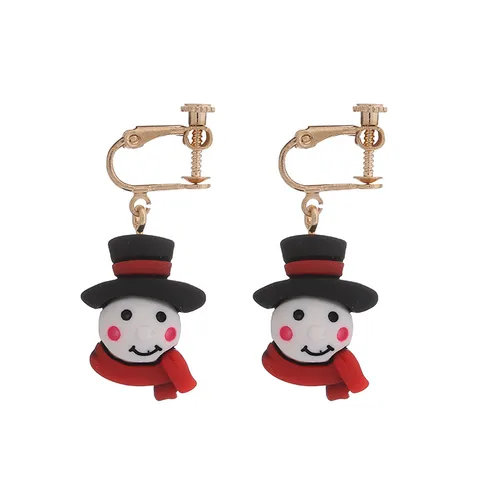 Pendientes De Mujer De Resina De Muñeco De Nieve De Santa Claus De Estilo De Dibujos Animados 1 Par