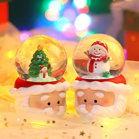 Christmas Santa Claus Snowman Resin Glass Christmas Ornaments 1 Piece