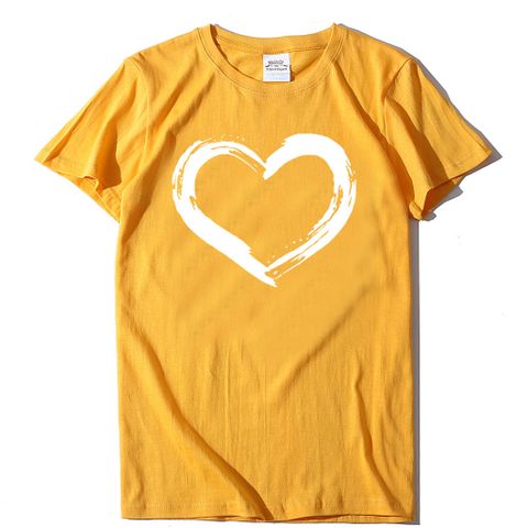 Women's T-shirt Short Sleeve T-shirts Printing Fashion Heart Shape