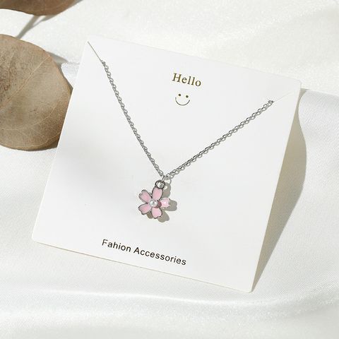 1 Piece Simple Style Cross Heart Shape Flower Alloy Women's Necklace