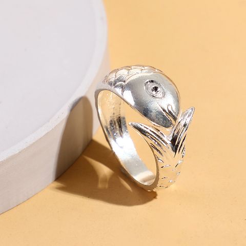 Cute Fish Alloy Plating Unisex Open Ring 1 Piece