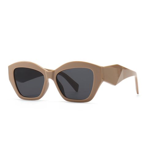 Fashion Solid Color Resin Cat Eye Full Frame Women's Sunglasses