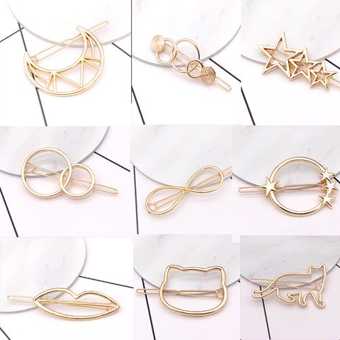 Fashion Moon Starfish Bow Knot Alloy Plating Hair Clip