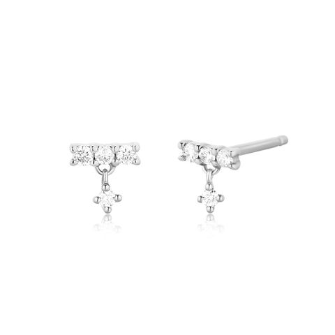 Fashion Geometric Water Droplets S925 Sterling Silver Inlay Zircon Earrings 1 Pair