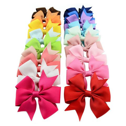 Fashion Solid Color Ribbed Mermaid Bow Hairpin Hair Accessories Children's Hair Accessories