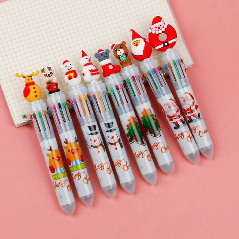 Santa Claus Series 10 Th Type Colors Retractable Ballpoint Pen 1pcs