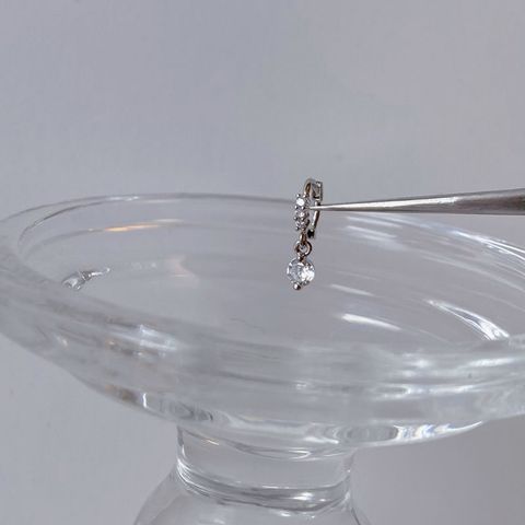 Fashion Heart Shape Titanium Steel Inlay Artificial Gemstones Drop Earrings 1 Piece
