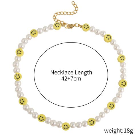 Sweet Cartoon Artificial Pearl Soft Clay Beaded Women's Necklace