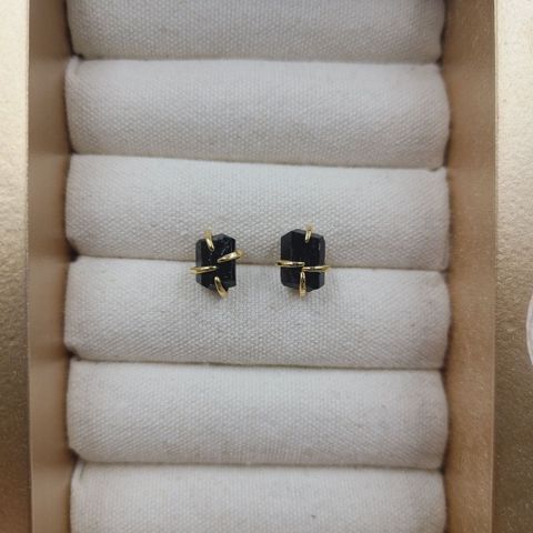 1 Pair Simple Style Geometric Plating Crystal Ear Studs