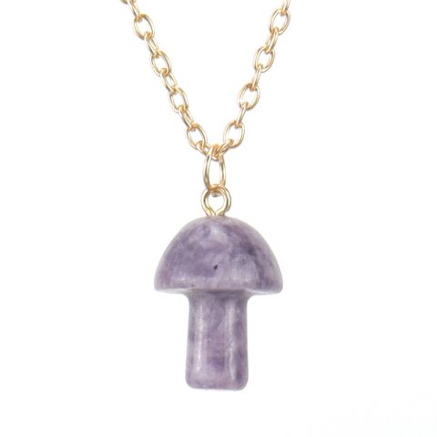 Fashion Mushroom Natural Stone Handmade Pendant Necklace 1 Piece