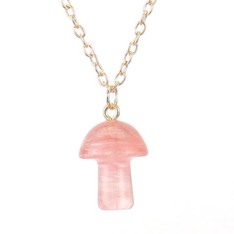 Fashion Mushroom Natural Stone Handmade Pendant Necklace 1 Piece