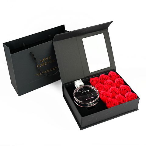 Valentine's Day Gift Box 12 Flip Window Soap Flower Lipstick Gift Box Necklace Jewelry Gift Box Wholesale