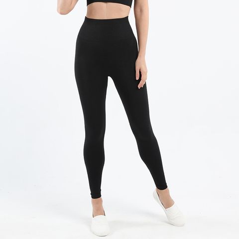 Casual Sports Solid Color Round Neck Tracksuit T-shirt Leggings