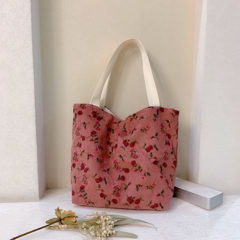 Women's Fashion Flower Oxford Cloth Shopping Bags