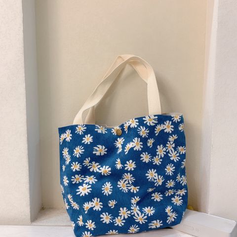 Women's Fashion Flower Oxford Cloth Shopping Bags