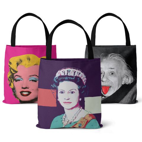 Unisex Vintage Style Portrait Canvas Shopping Bags