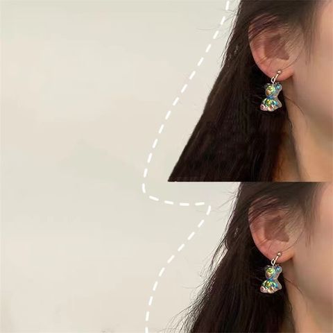 1 Pair Cute Bear Plastic Resin Women's Earrings
