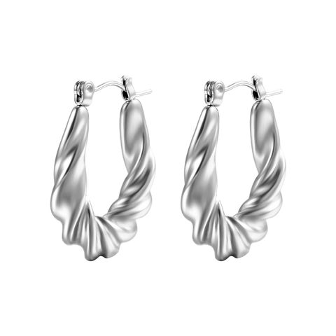 Fashion U Shape Stainless Steel Plating Earrings 1 Pair