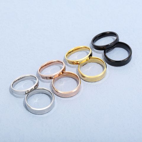 Fashion Solid Color Stainless Steel Polishing Rings 1 Piece