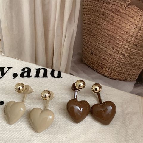 1 Pair Fashion Heart Shape Alloy Women's Drop Earrings